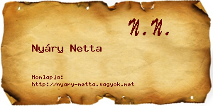 Nyáry Netta névjegykártya